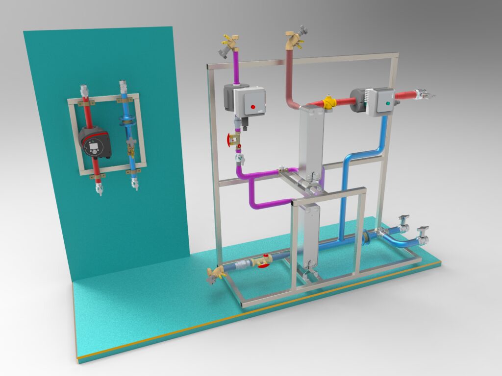 Warmwasserbeitung als Durchflusssystem mit einer Leistung von 210kW.